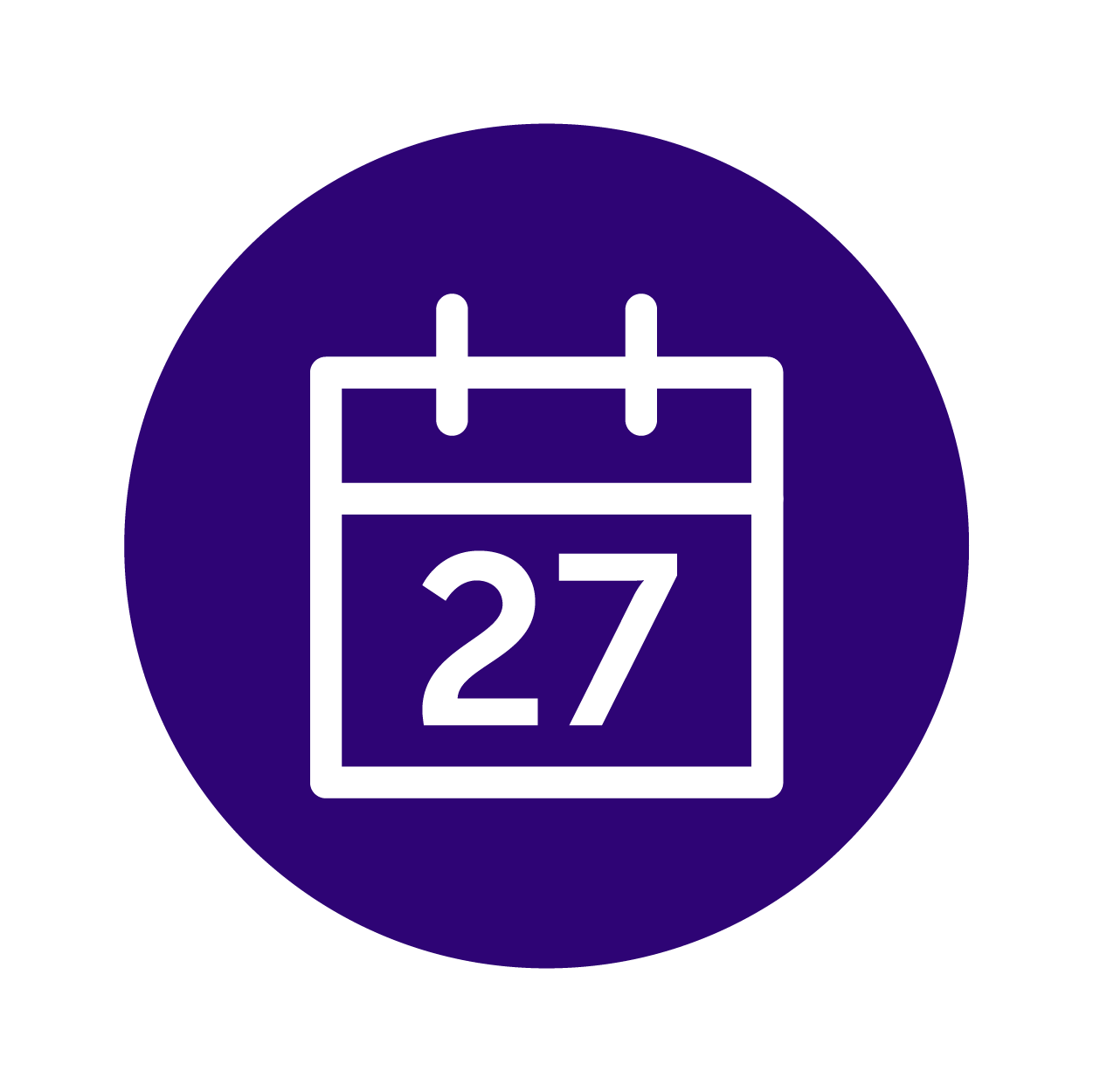 Blue icon with calendar illustration