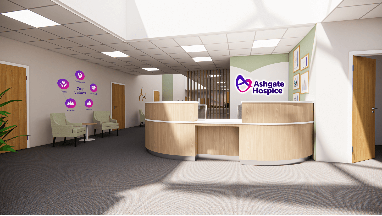Graphic of the new look reception area.