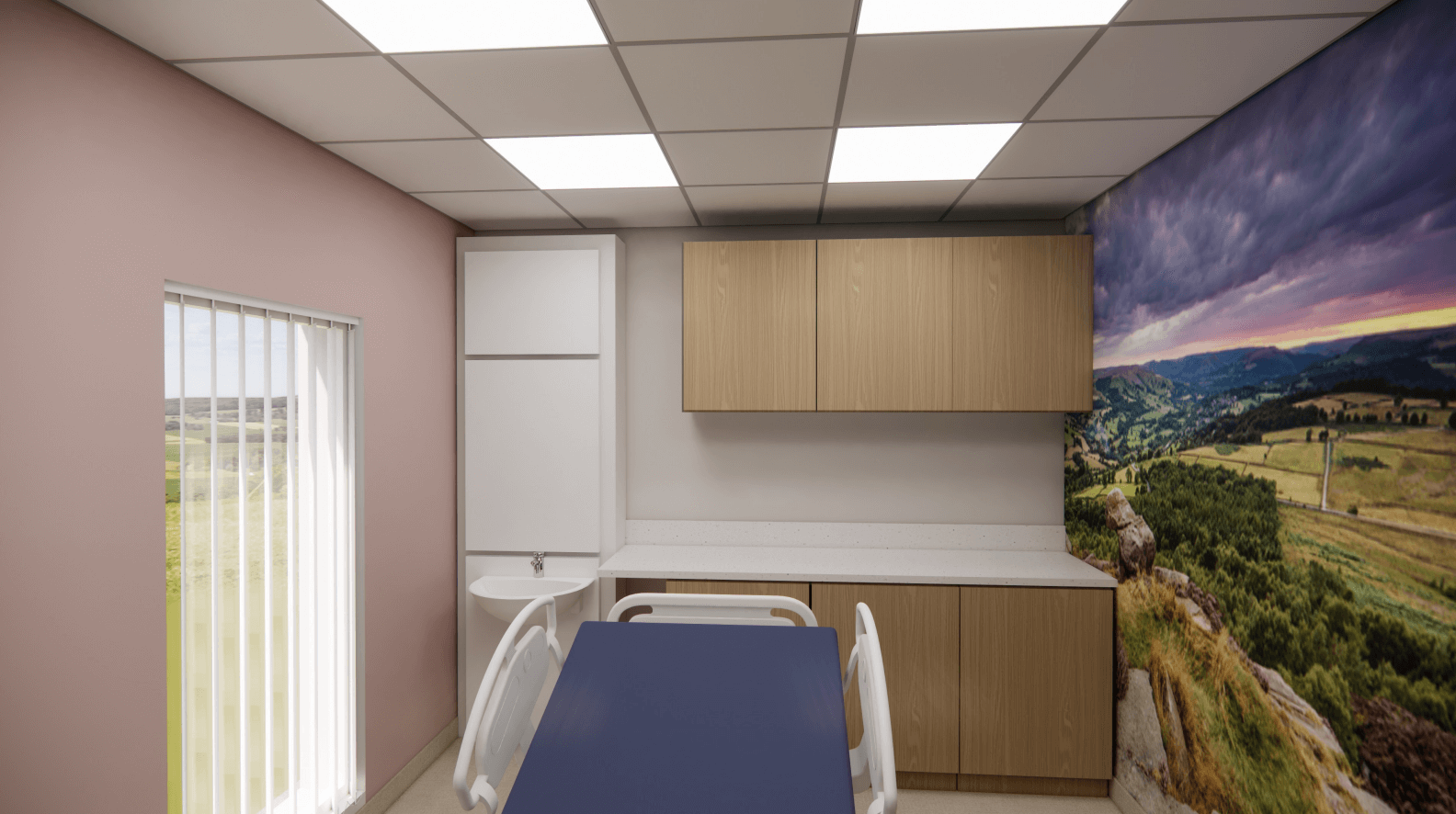 Graphic on what a clinic room will look like.