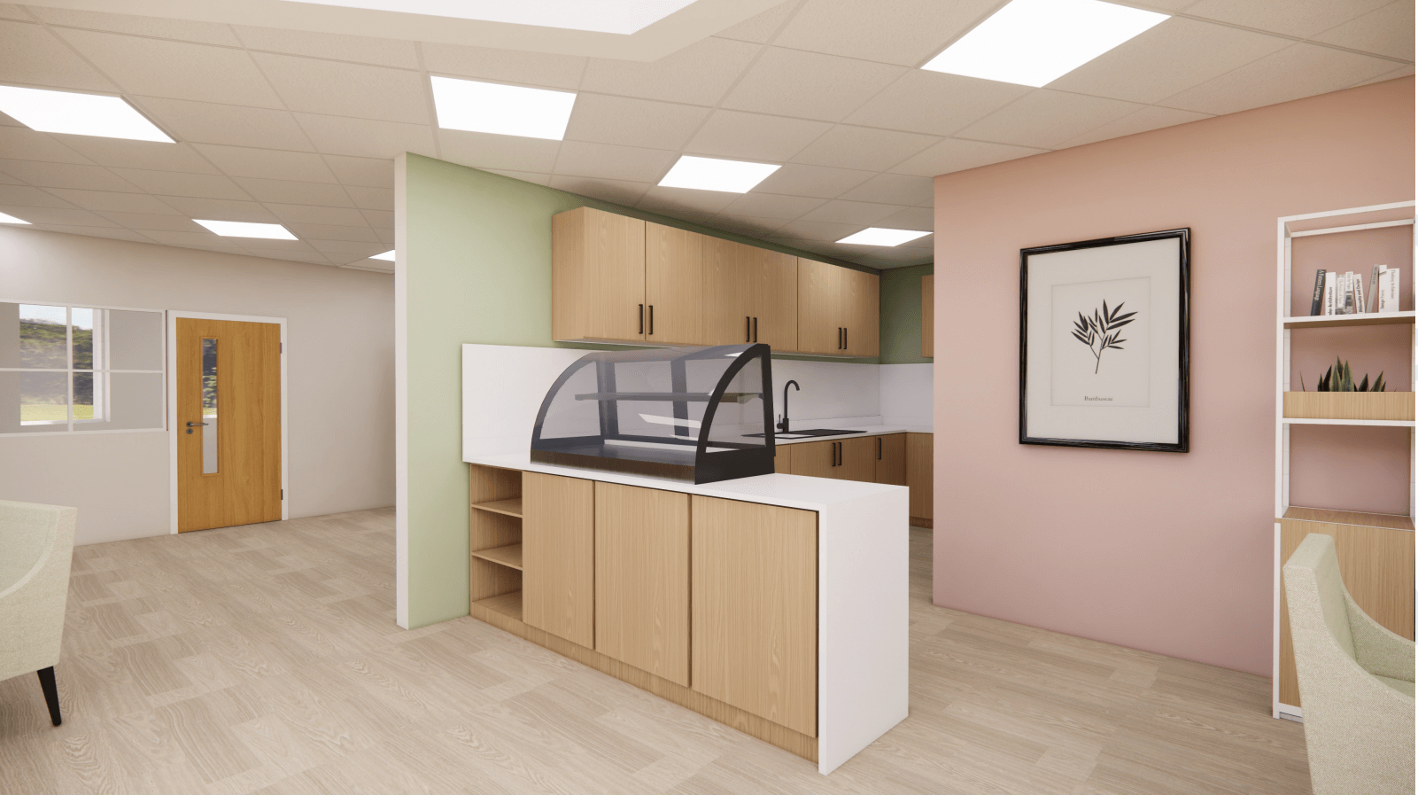 Graphic on what the kitchen area will look like.
