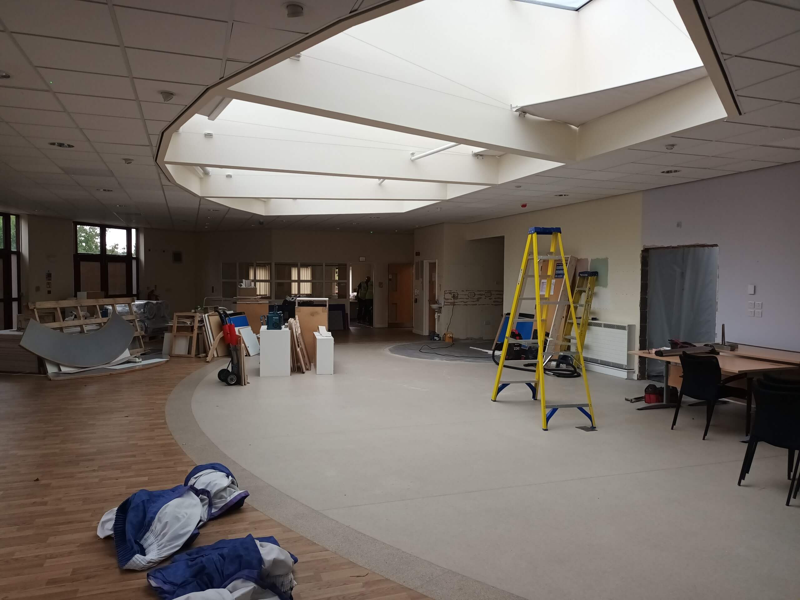 Day Services with ongoing refurbishment works. The old kitchen counter has now been removed.