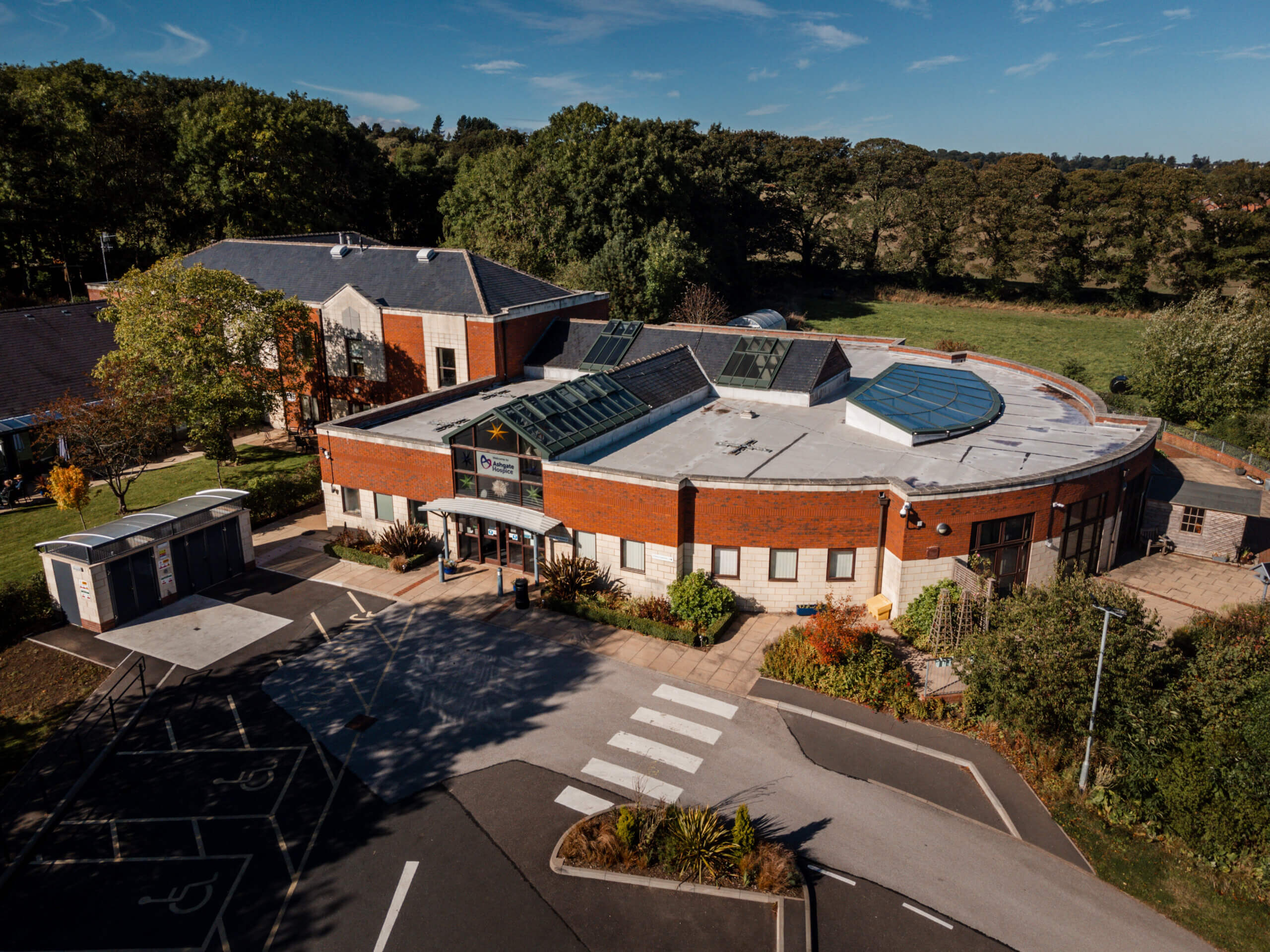 Aerial view of Ashgate Hospice.
