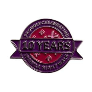 Sparkle 10 years pin badge