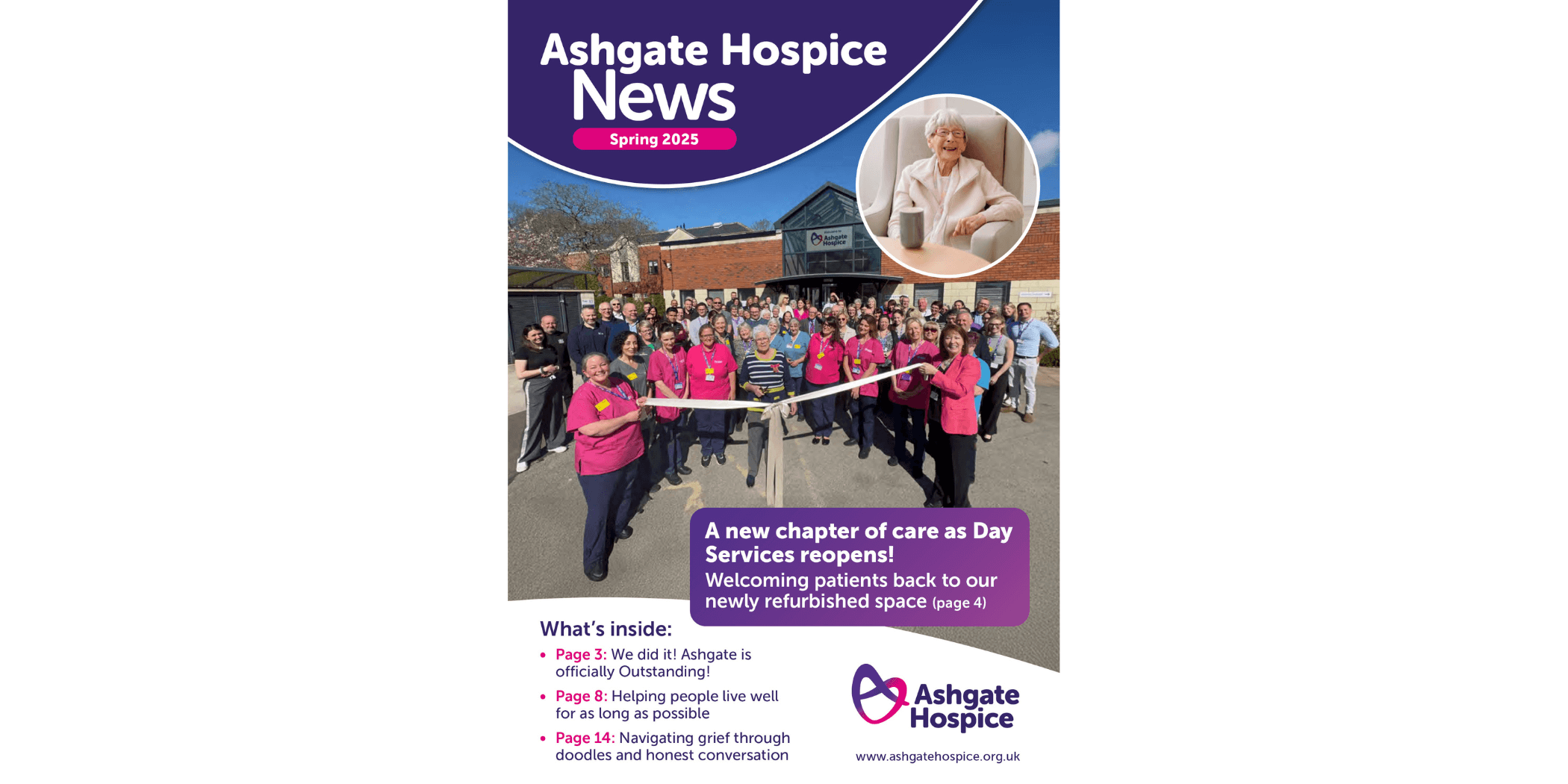 the front page of Ashgate Hospice Spring Edition Supporter Newsletter