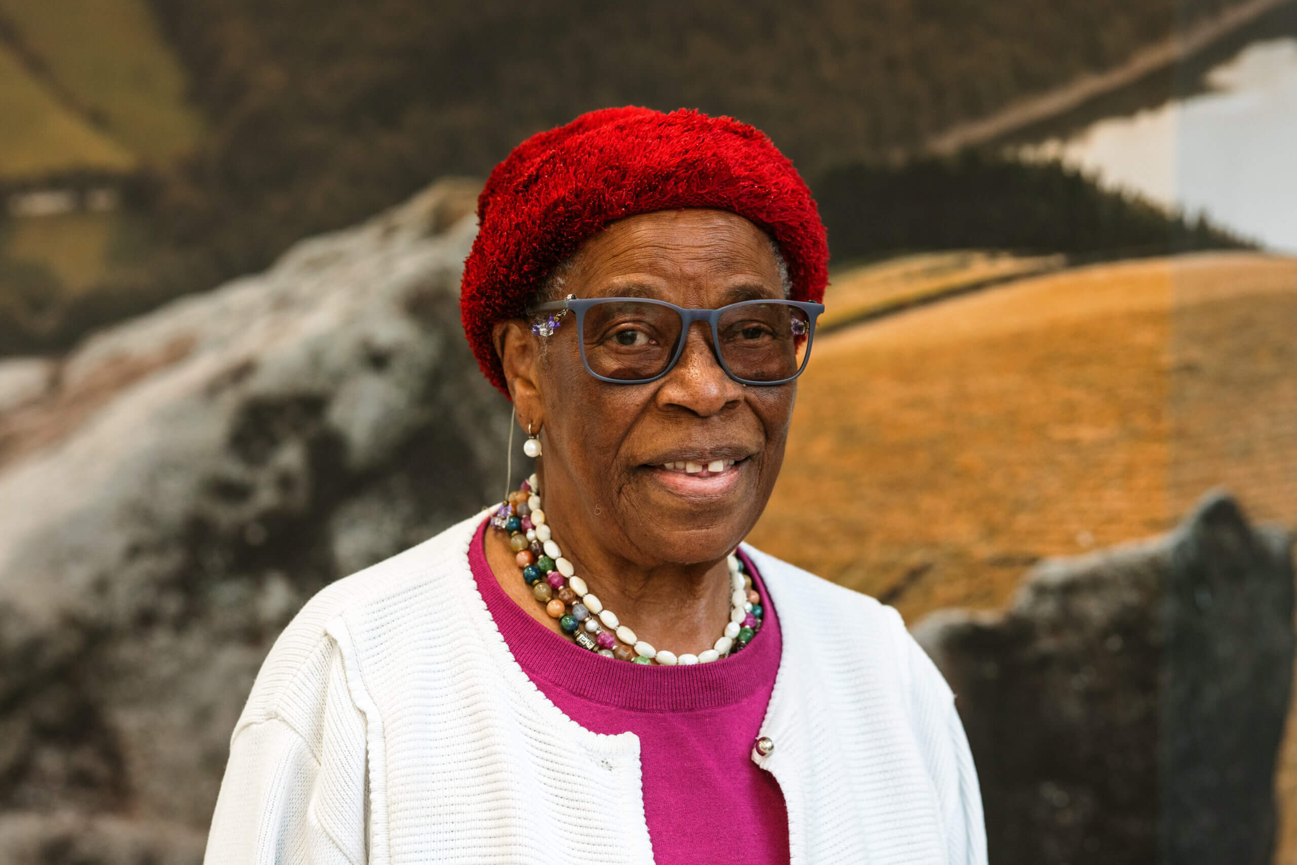 Woman looking at the camera.