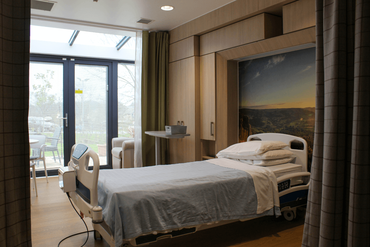 A hospice bedroom